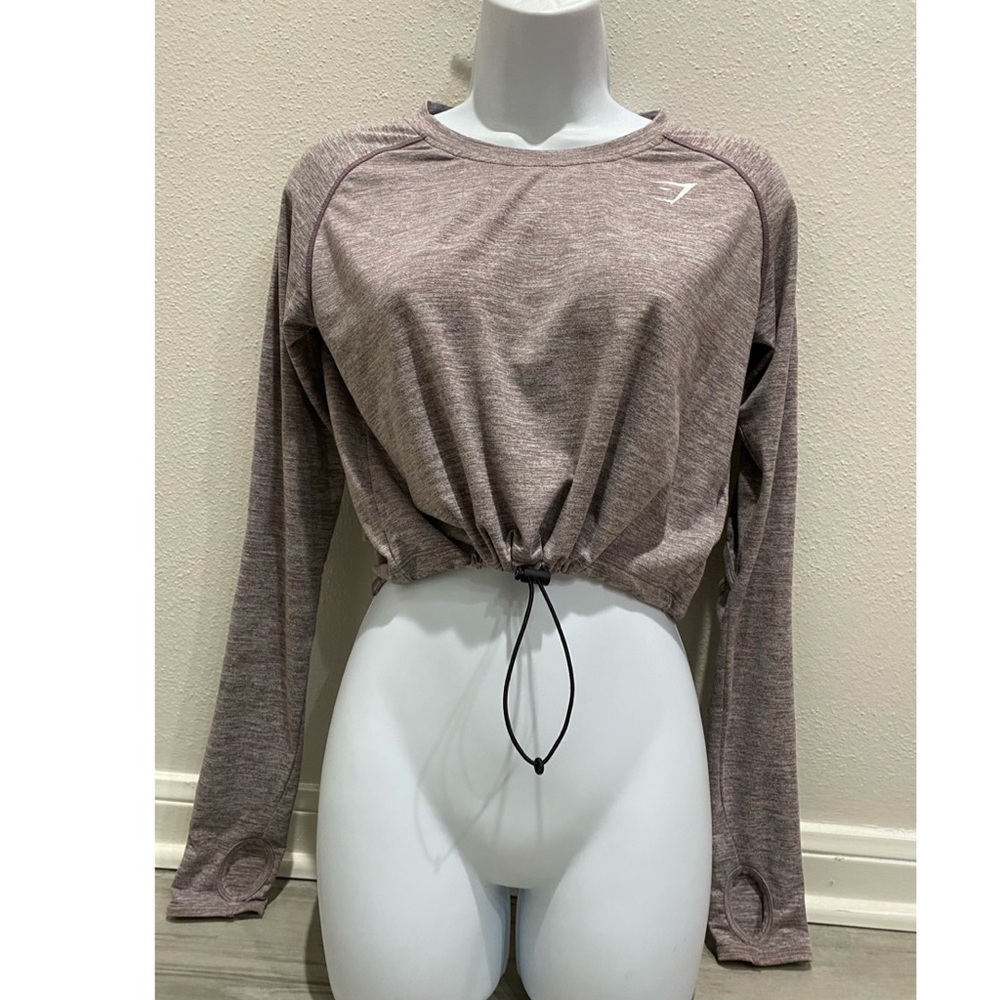 πGymshark Drawstring Top In Beetπ - Picture 2 of 8